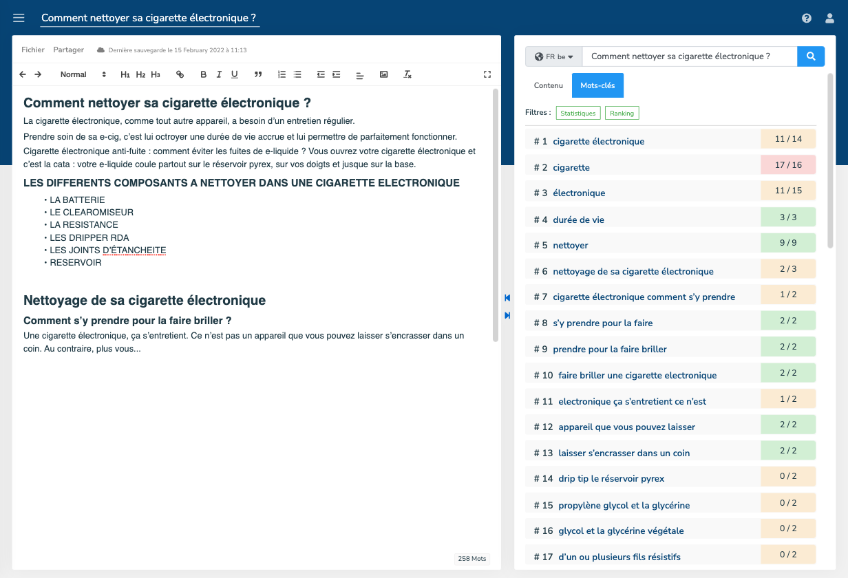 Identificateur de mots clés 1 doBrief identificateur mots cles