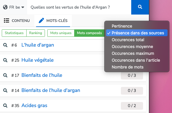 dobrief tuto mots cles tri