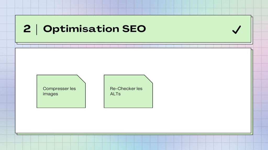 Visuel de conseil seo, compresser les images et ne pas oublier les textes alternatifs