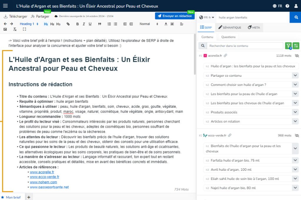 Analyse de la SERP
